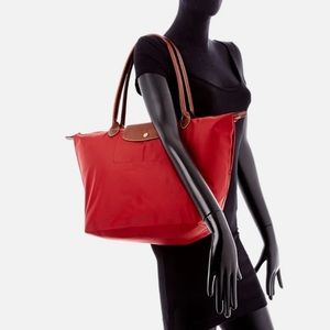 LONGCHAMP Le Pliage Large Shoulder Bag Tote RED